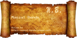 Maszal Bende névjegykártya